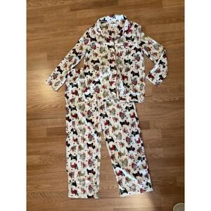 Karen Neuburger Sz SM Holiday Dogs‎ Pajamas PJ Set Frenchies Scotty Poodles